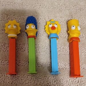 Set Of 4 Vintage Simpson Pez Dispencers Bart Lisa Marge And Maggie Set Of 4